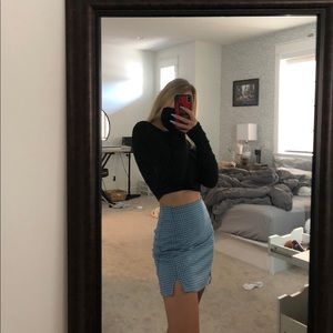blue plaid skirt, $30, brandy melville one size